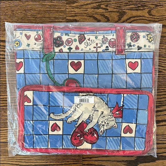 Brighton Love Sparkle Tote Bag Blue Red Cats Dogs Bow NWT Art Unique - Picture 7 of 7